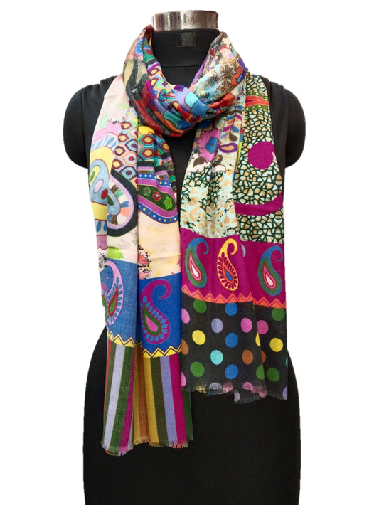 Bamboo Silk Digital print Stole.