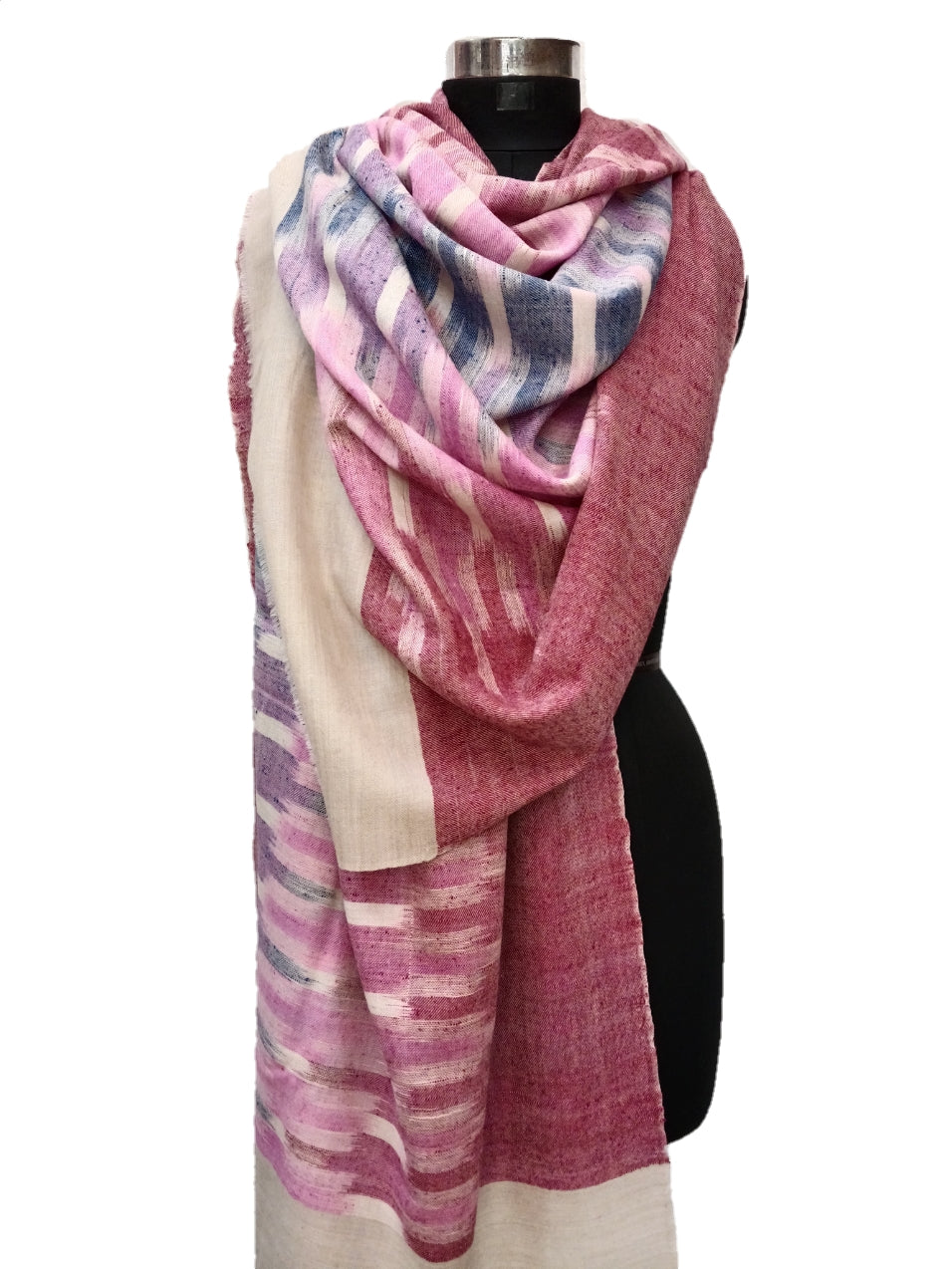 Pure Pashmina Handmade Ikkat Shawl.