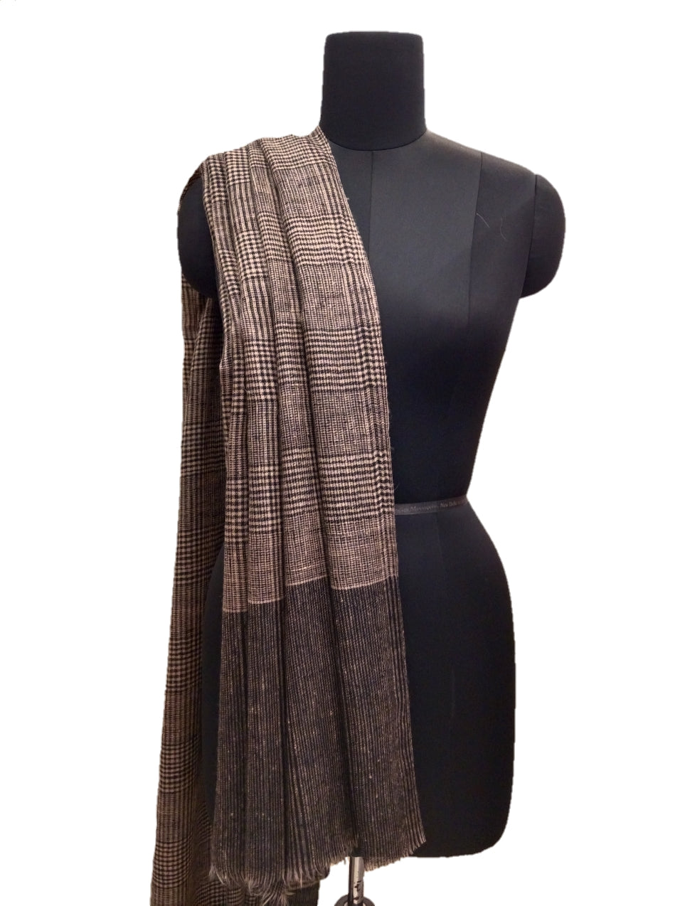 Pure Pashmina Handmade check stripe Shawl.