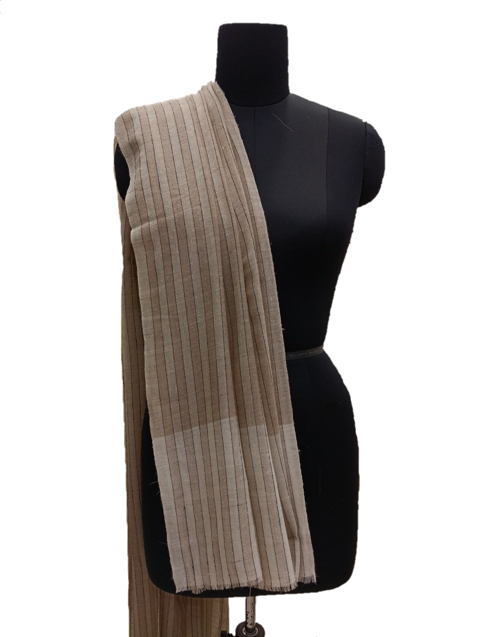 Pure Pashmina Handmade check stripe Shawl.