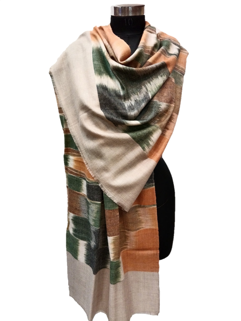 Pashmina pure ikkat Stripe Stole.