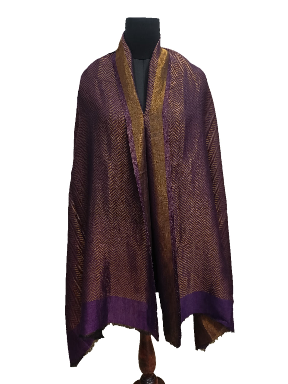 Cashmere Zari Zigzag Stole.