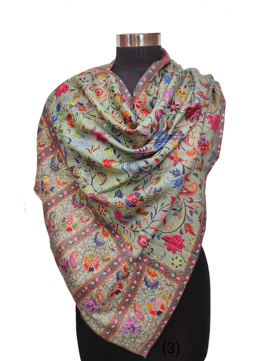 Pashmina Blended Kalamkari Outlined stole.