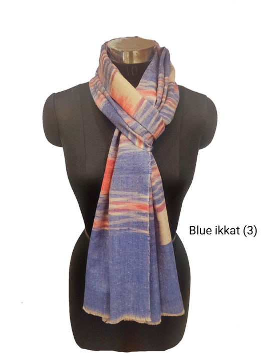 Pashmina Pure Ikkat Stripe Stole.