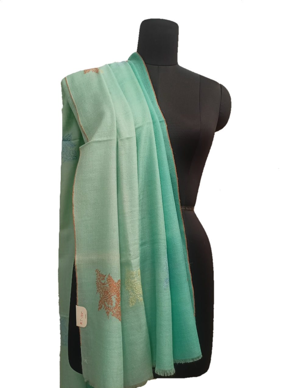 Pure Pashmina Embroidered border Shawl.