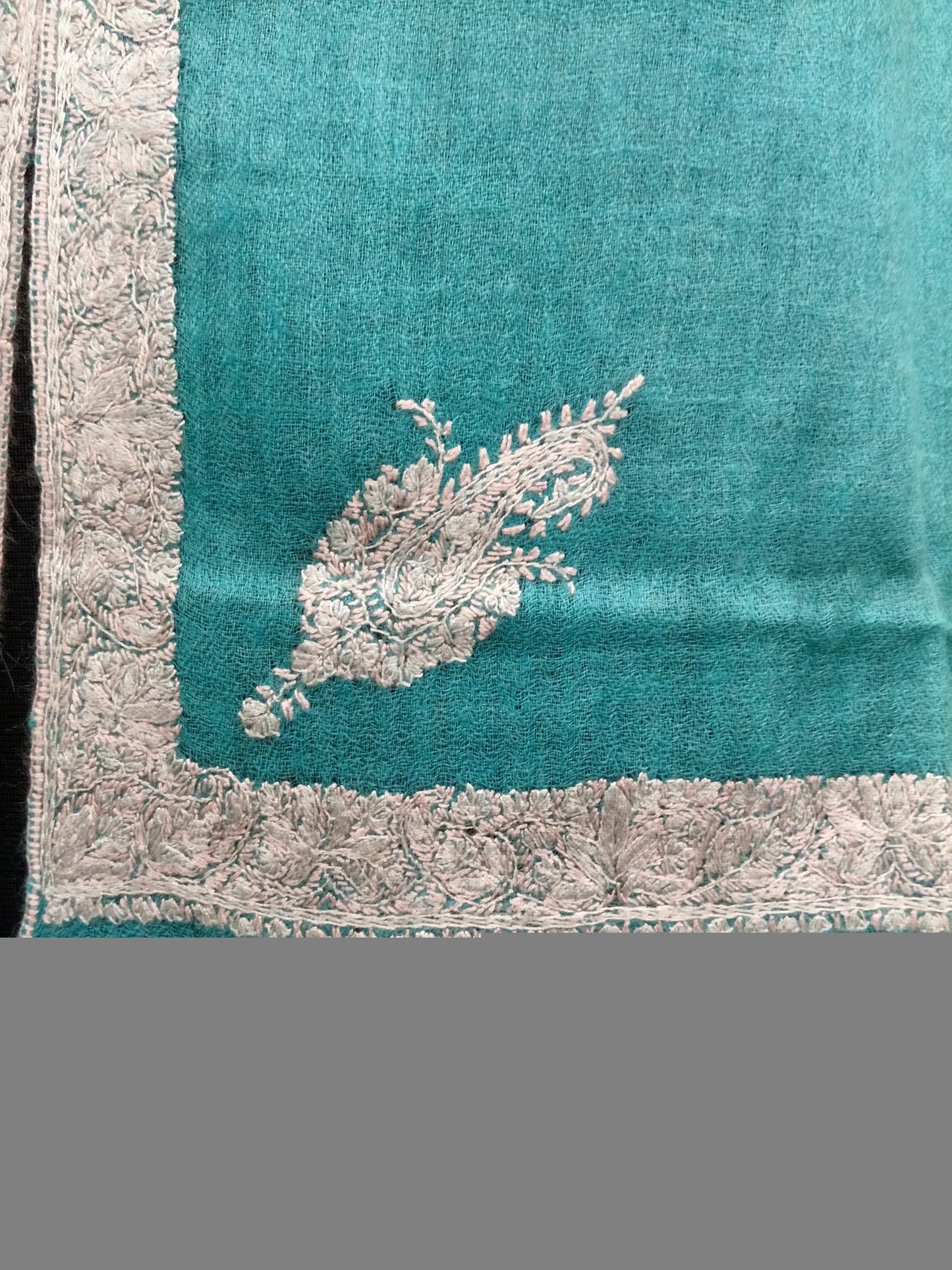 Pashmina Pure Embroidered Border Stole.