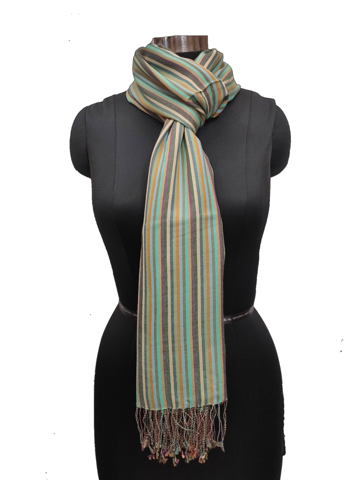 Pure Silk Stripe Jaquard Asstd Stole.