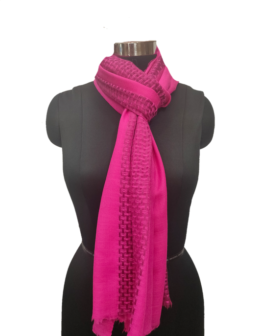 Pasham Basket Weave Solid color Stole.