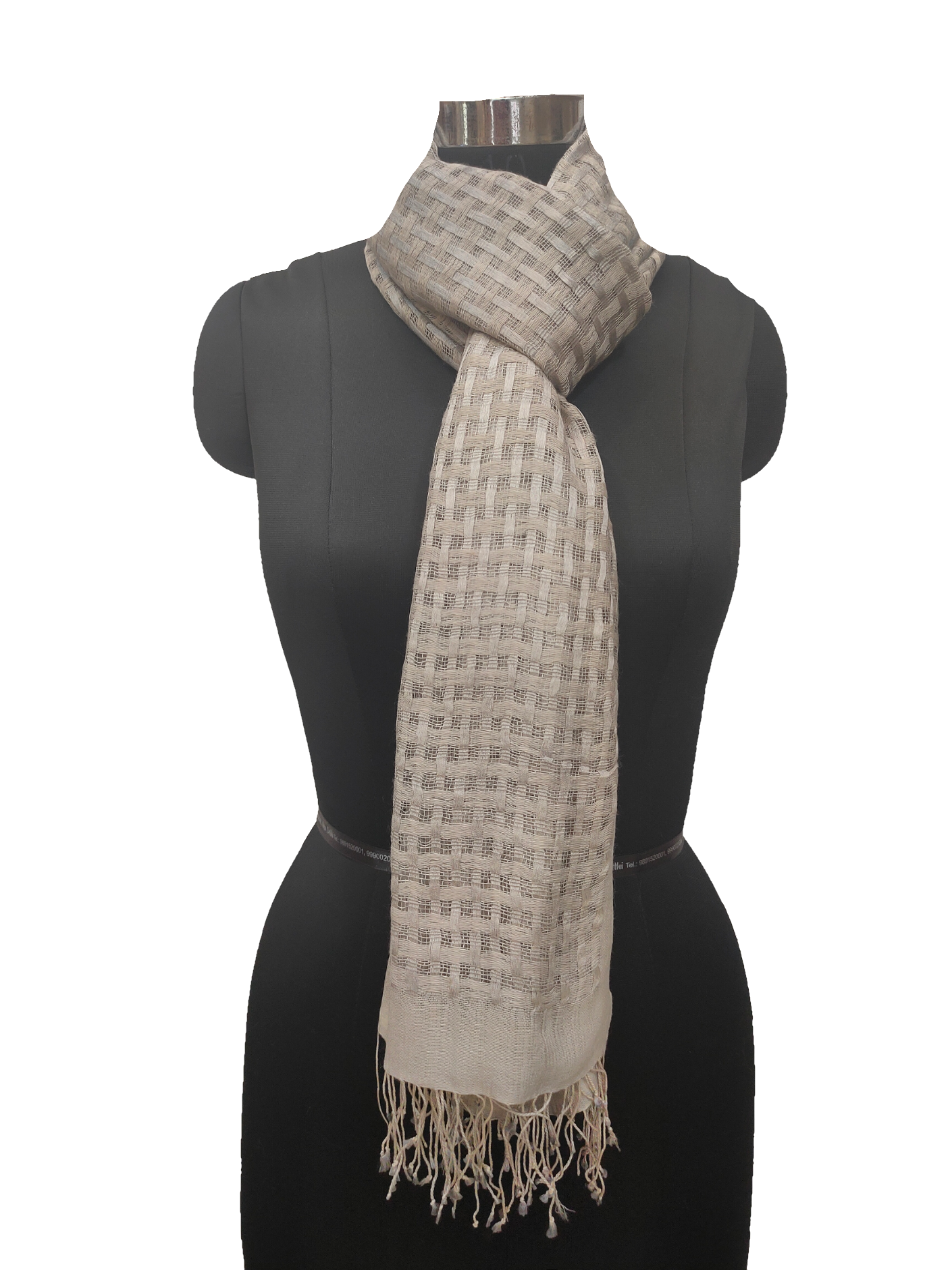 Pure Silk and Cashmere Basket Weave Stole.