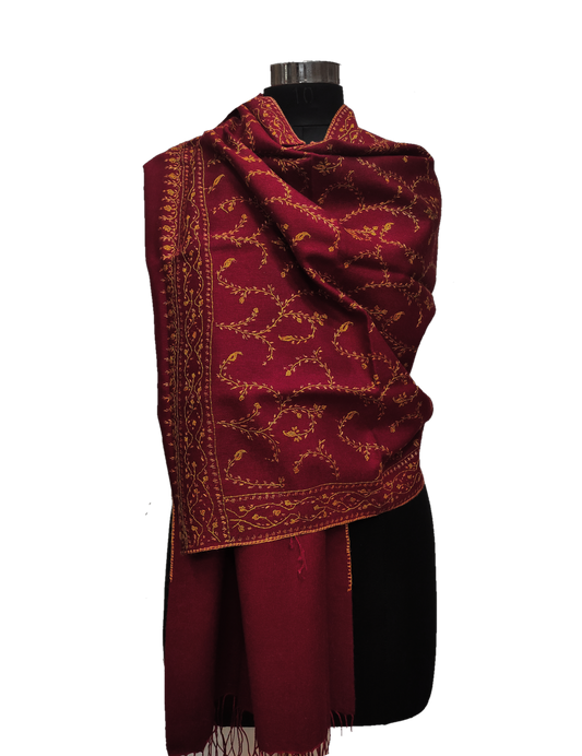 Cashmere Hand Embroidery Jaal Stole.