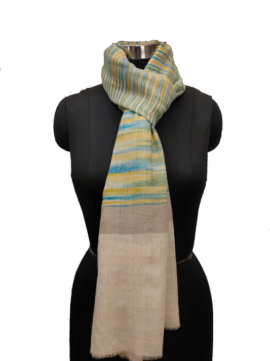 Pashmina Pure Ikkat-Stripe Stole.
