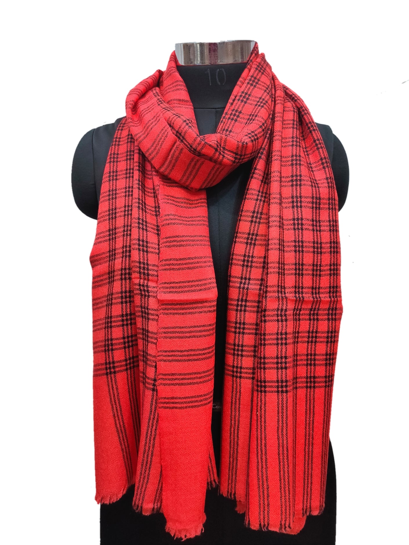 Cashmere Checks & Stripes Ikkat Stole