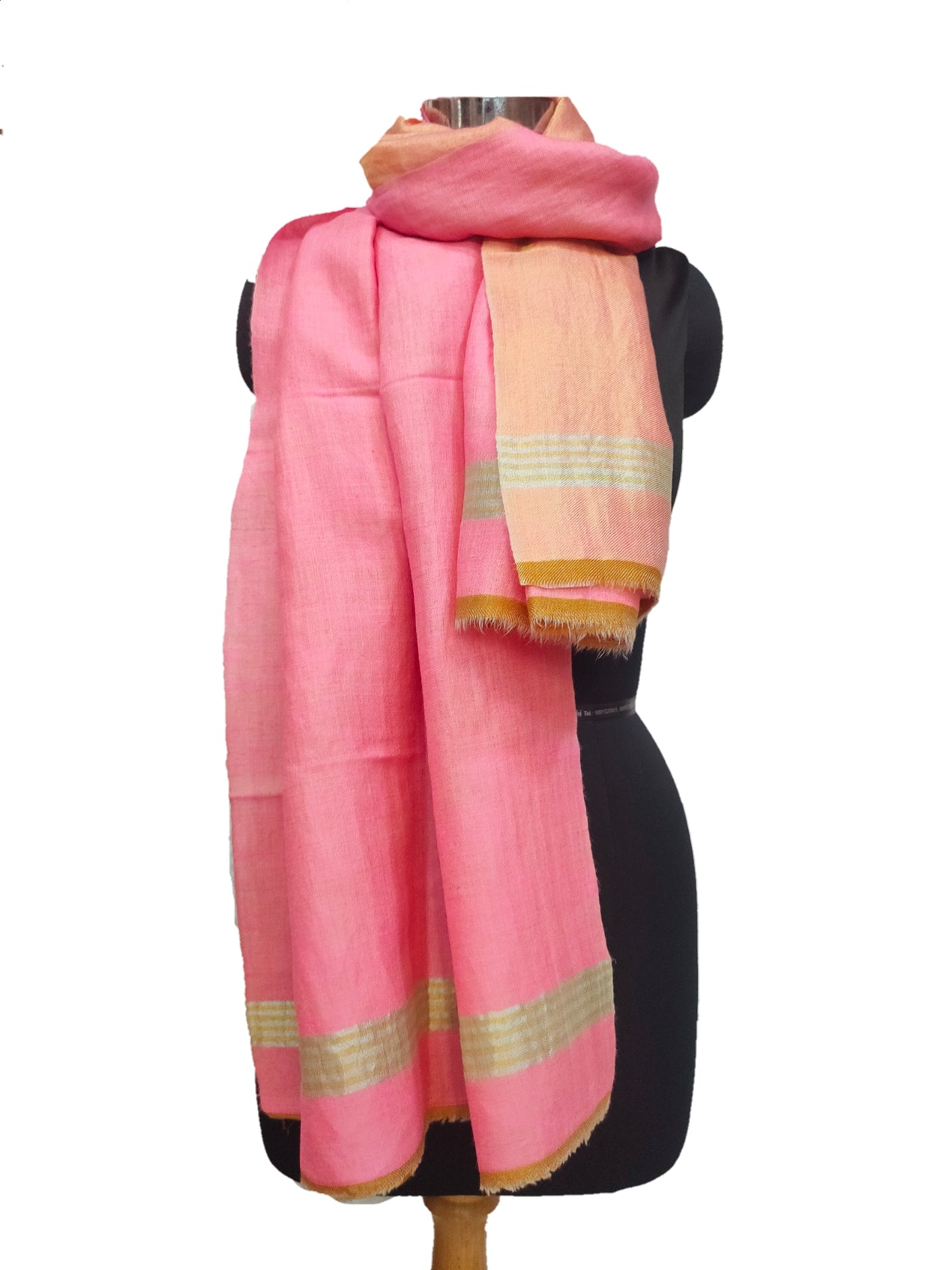 Pure Pashmina Handmade Zari Reversible Stole.