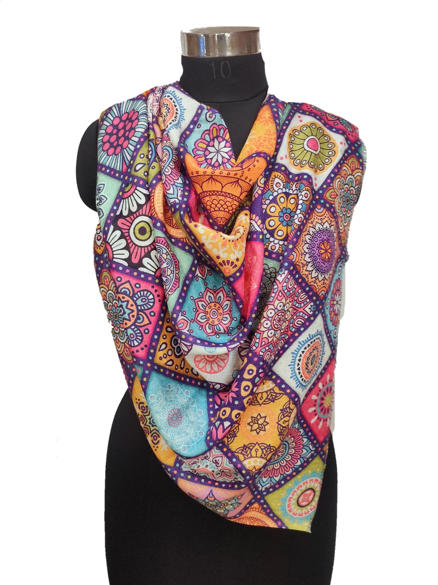 Bamboo Silk Digital print Stole.