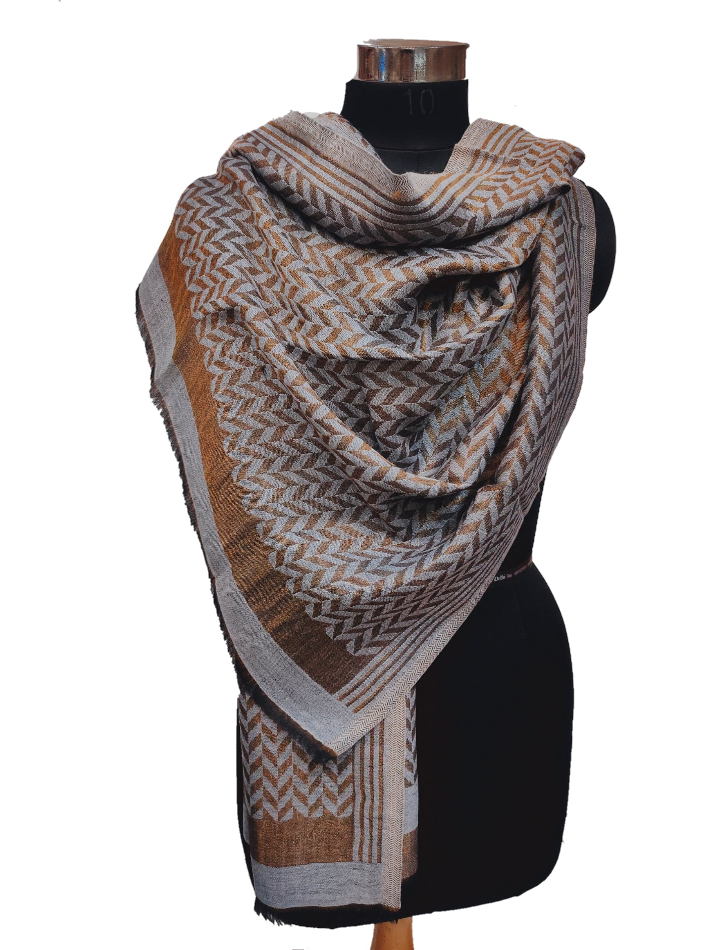 Cashmere Zari Zigzag Stole.