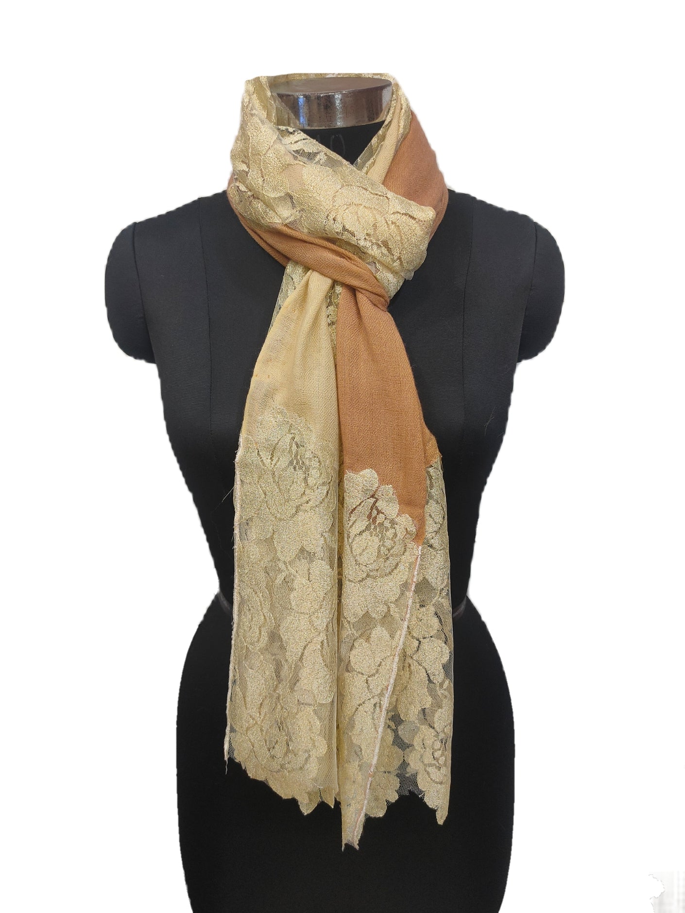 Bamboo Silk Cashmere lace Stole.