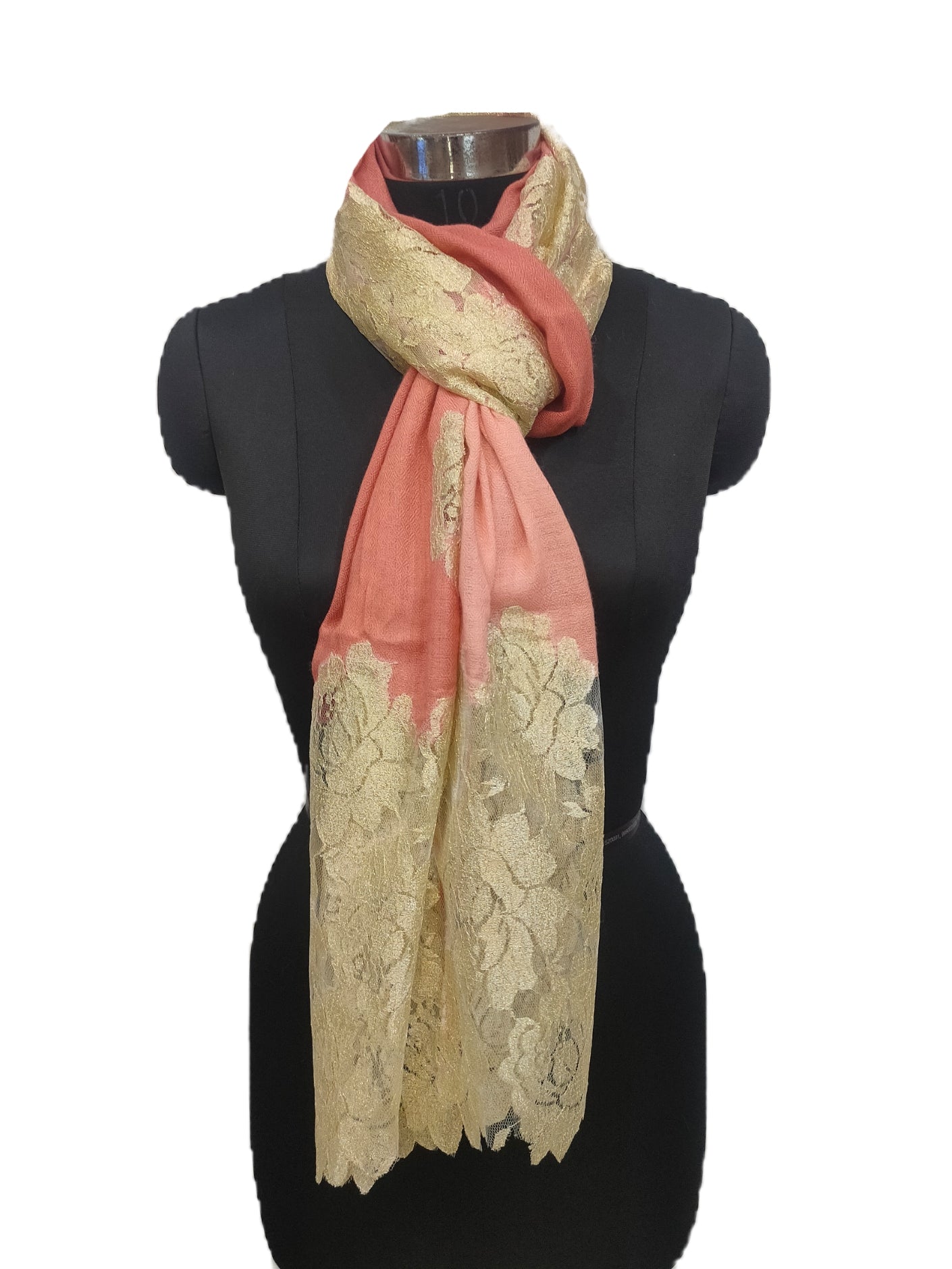 Bamboo Silk Cashmere Lace Stole.