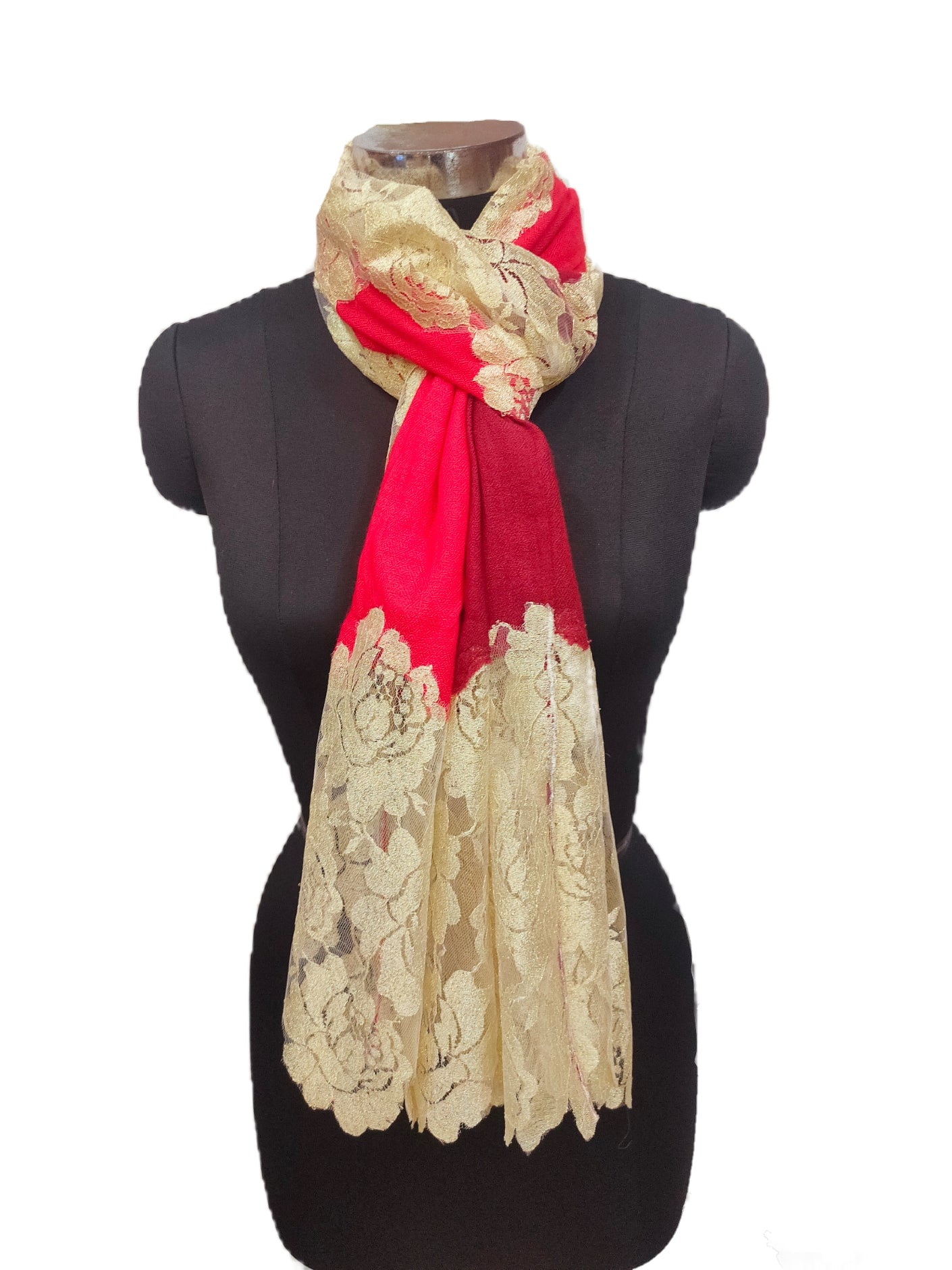 Bamboo Silk cashmere lace Stole.