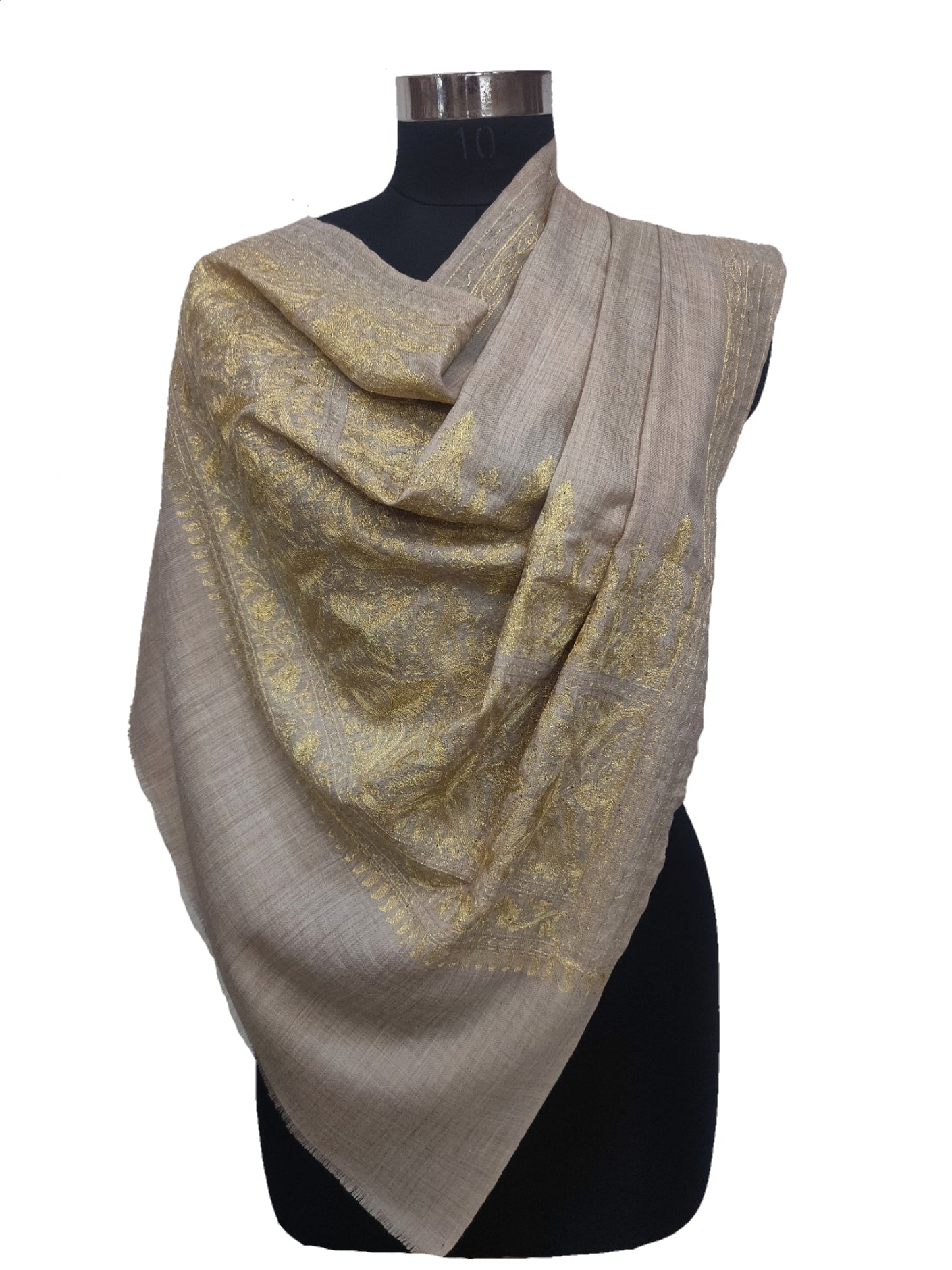 Fine Wool Embroidered Tilla Palla Stole.