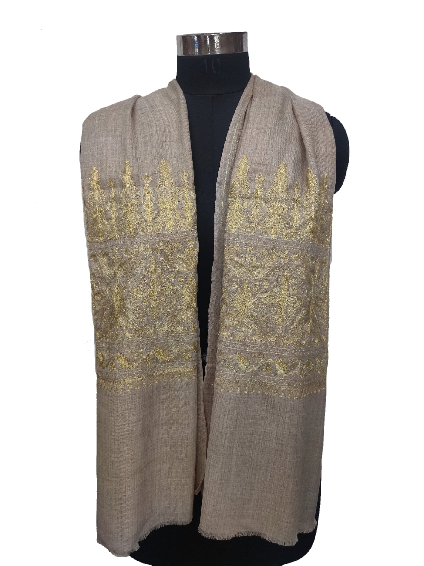 Fine Wool Embroidered Tilla Palla Stole.