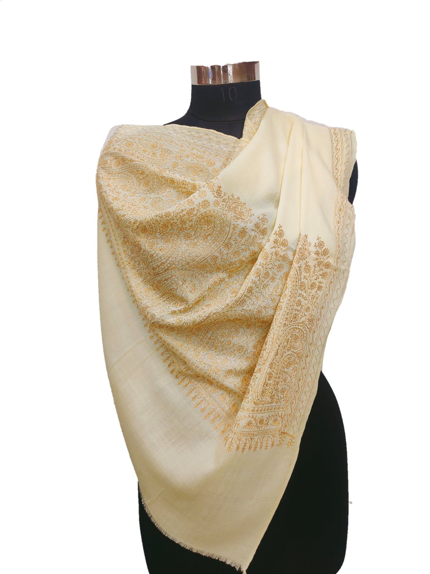 Fine Wool embroidered Palla Tilla Stole.