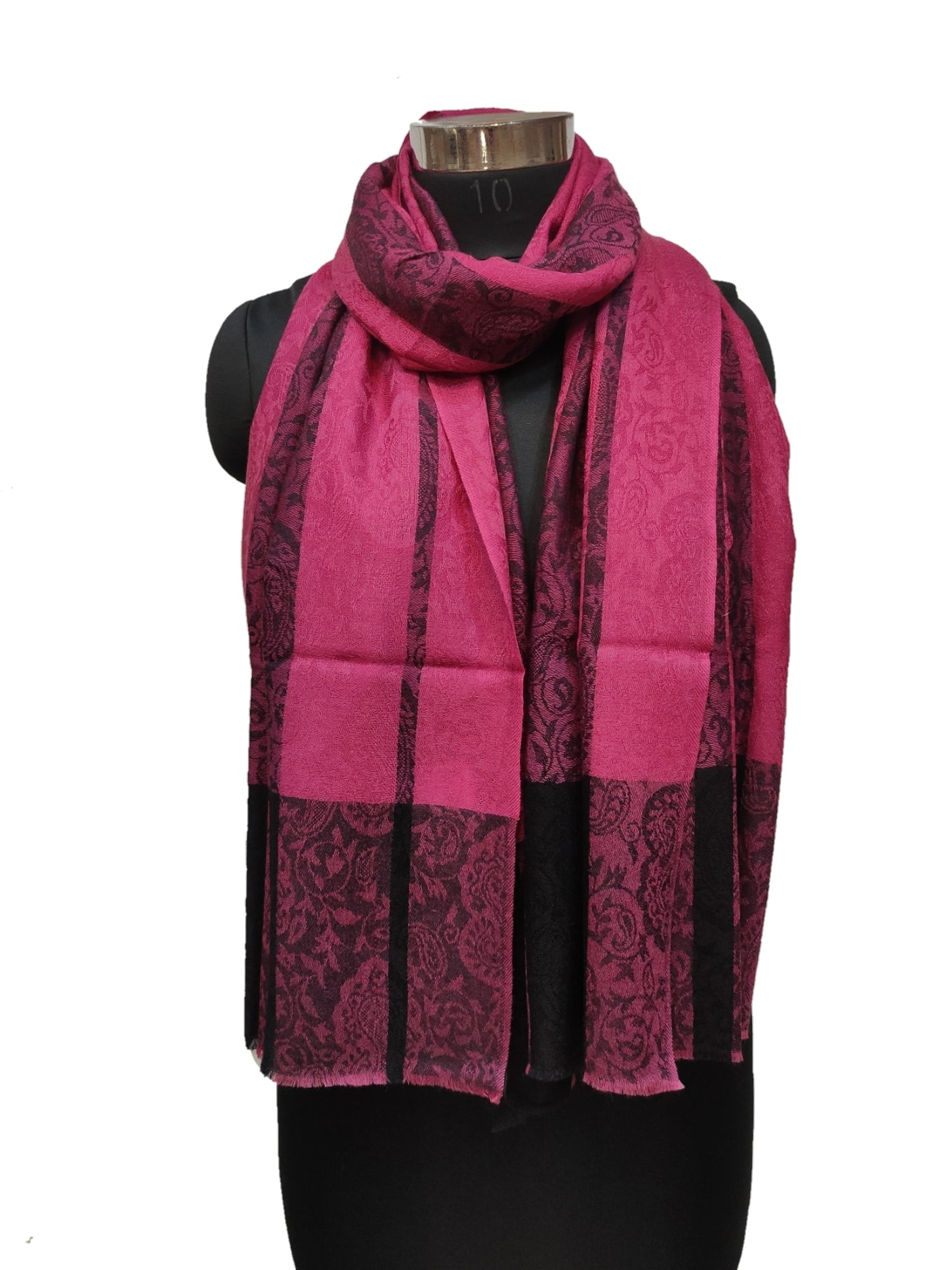 Cashmere Paisley Stripe Stole.