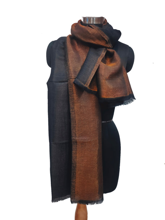 zari Cashmere Plain Reversible Stole.