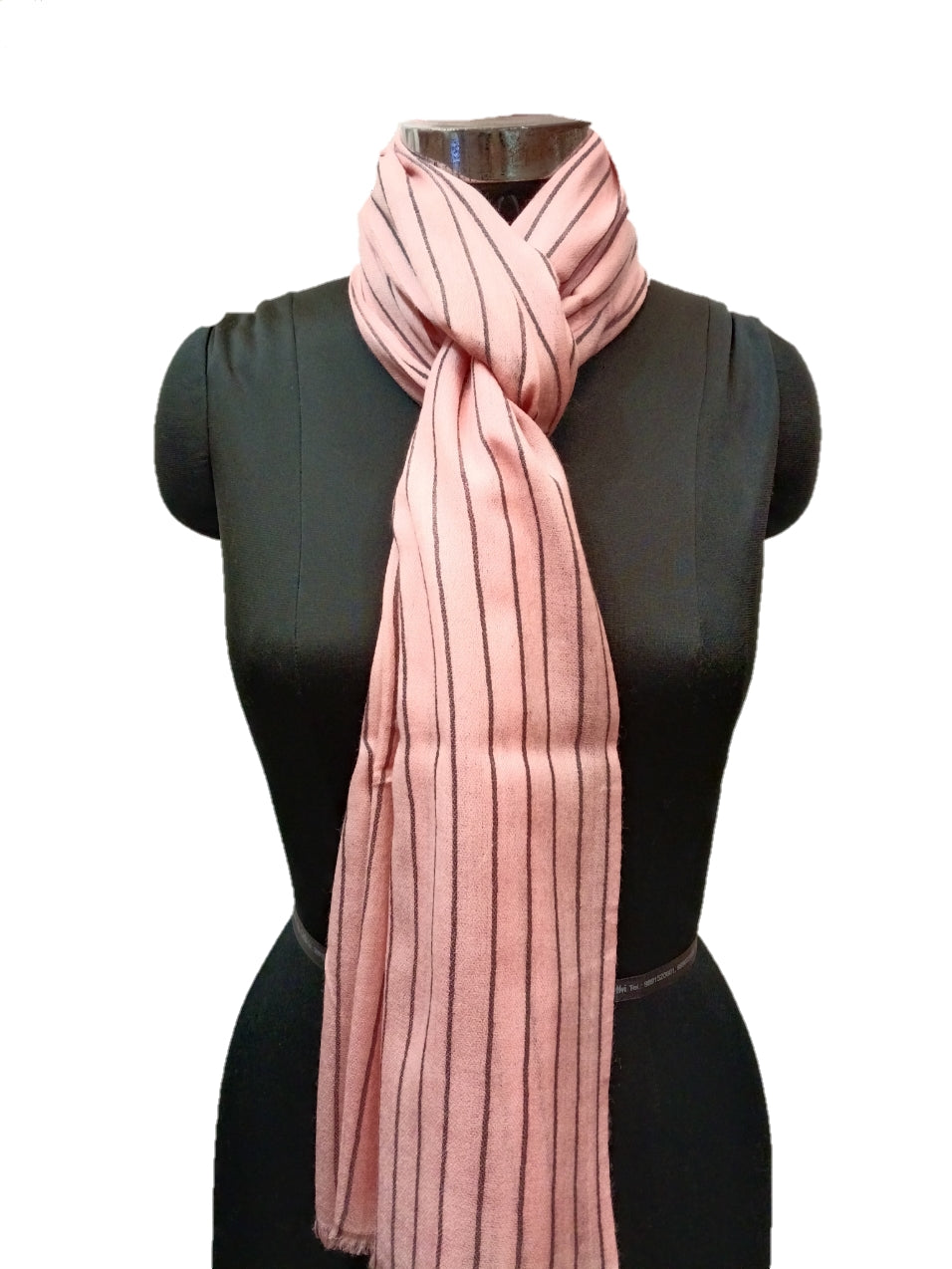 cashmere Check-Stripe Stole.