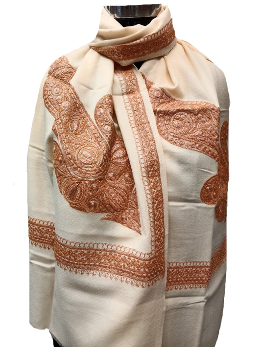 Cashmere Tilla/ Zari work Stole.