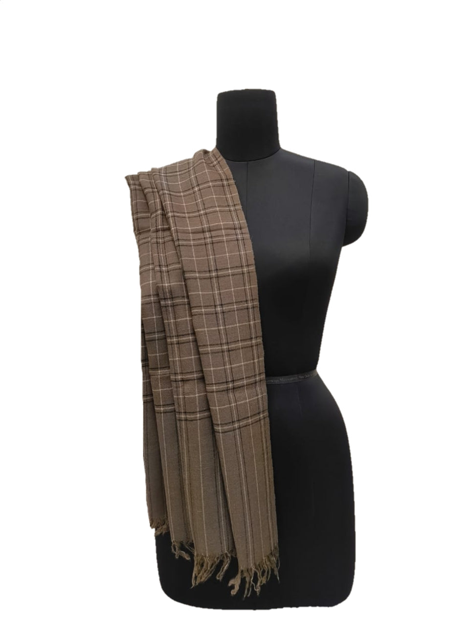 Pure Pashmina Handmade  Reversible check stripe Shawl.