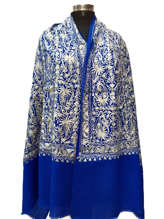 Wool Aari Embroidery Heavy Stole.