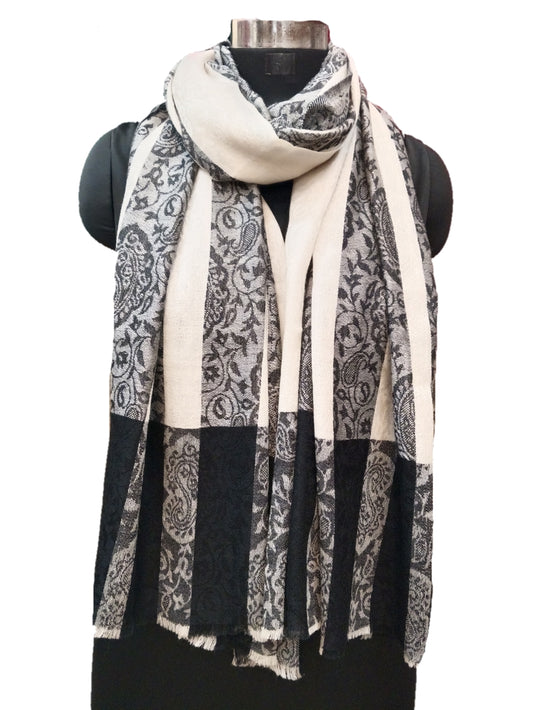 Cashmere Paisley Stripe Stole.