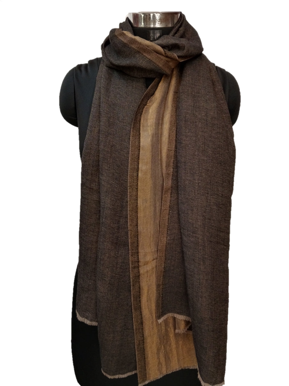 zari Cashmere Plain Reversible Stole.