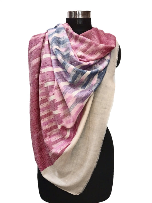 Pure Pashmina Handmade Ikkat Shawl.