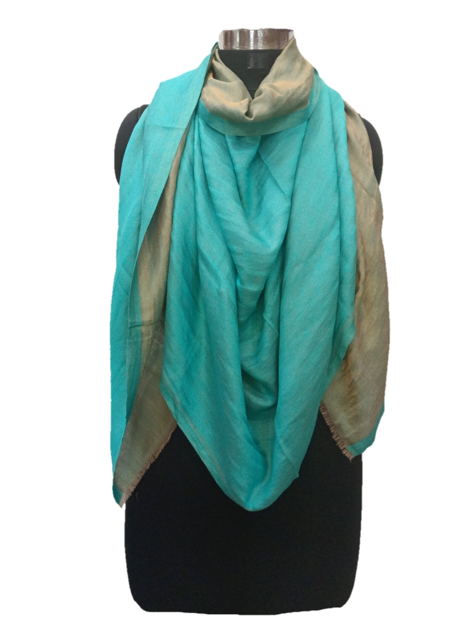 Zari Cashmere Plain Reversible Stole.