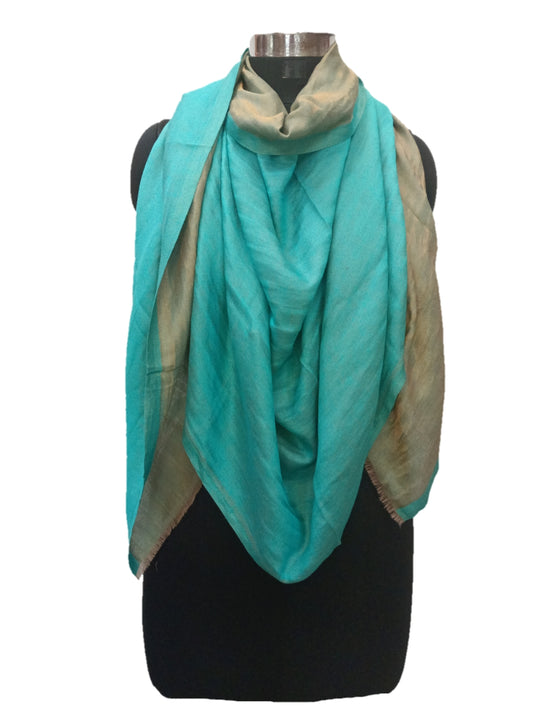 Zari Cashmere Plain Reversible Stole.
