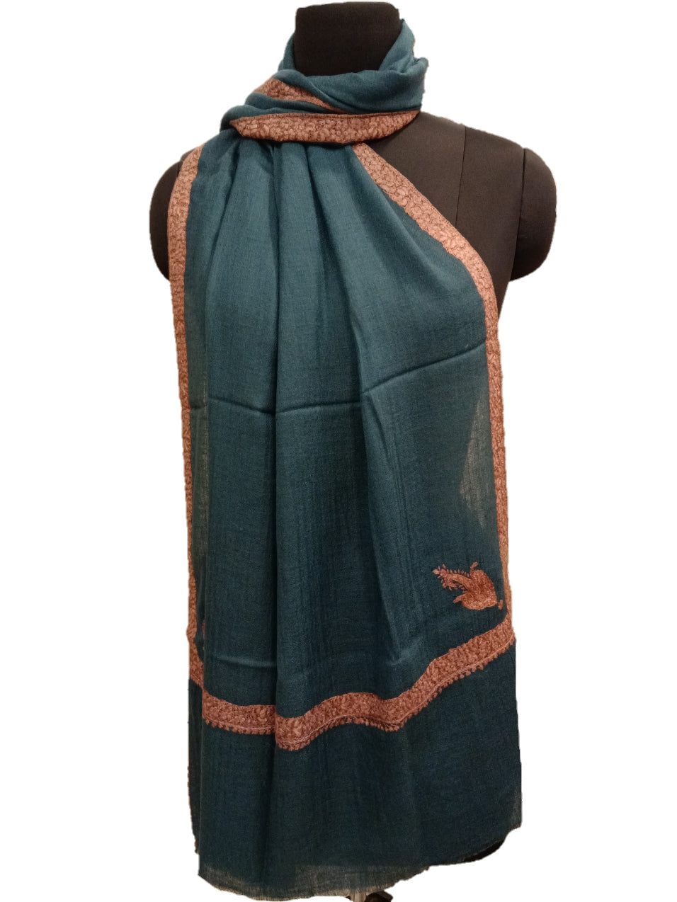 Pashmina Pure Embroidered Border Stole.
