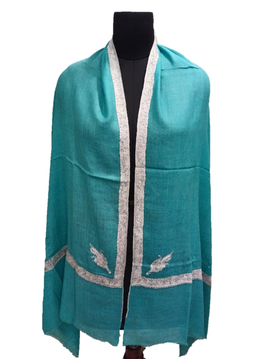 Pashmina Pure Embroidered Border Stole.