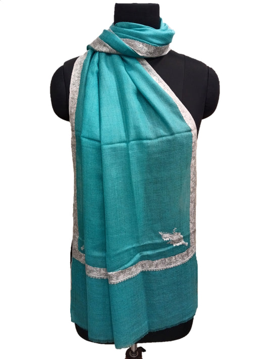 Pashmina Pure Embroidered Border Stole.