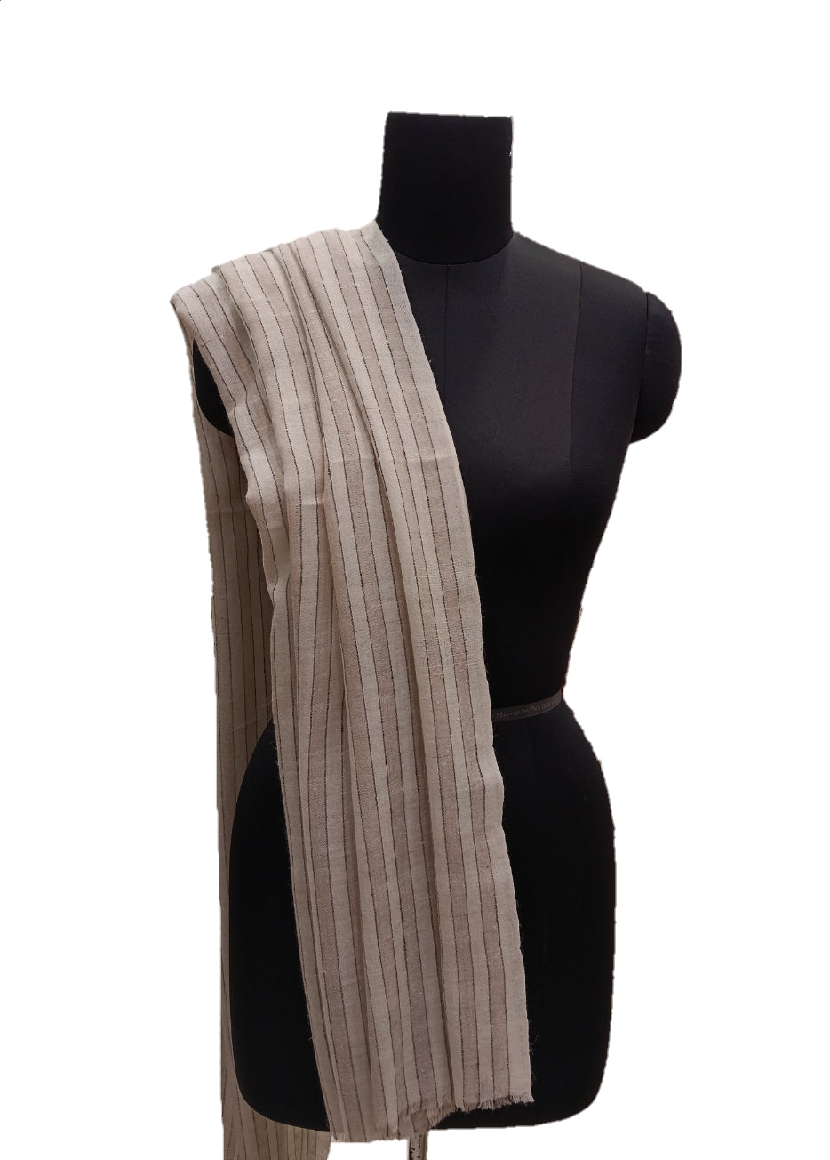 Pure Pashmina Handmade check stripe Shawl.