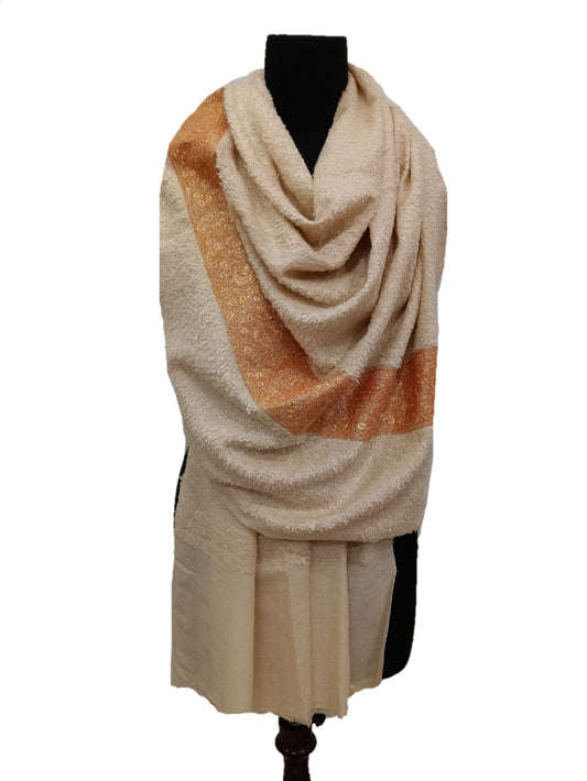 Pure Pashmina Tilla Embroidery Shawl.