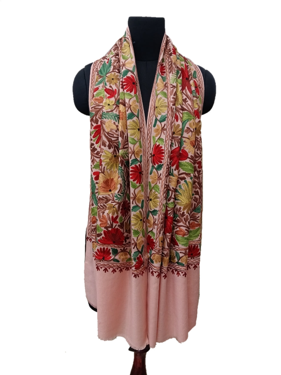 wool Aari Embroidery Heavy Stole.
