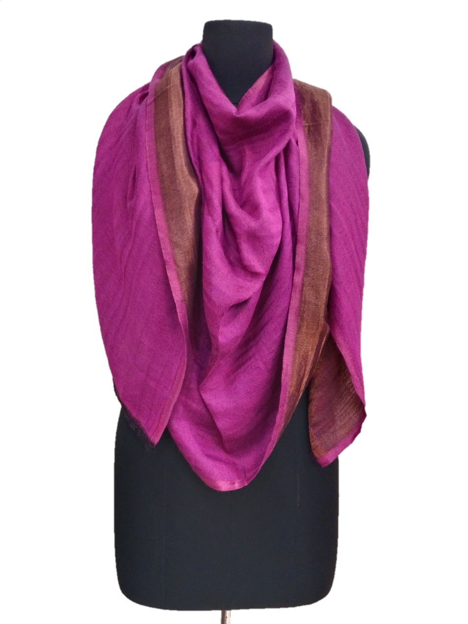 Zari Cashmere Plain Reversible Stole.