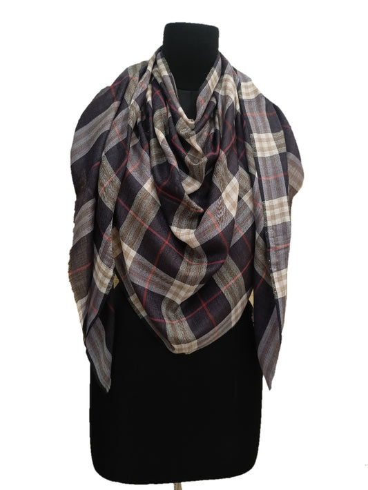 Cashmere Check- Stripe Stole.