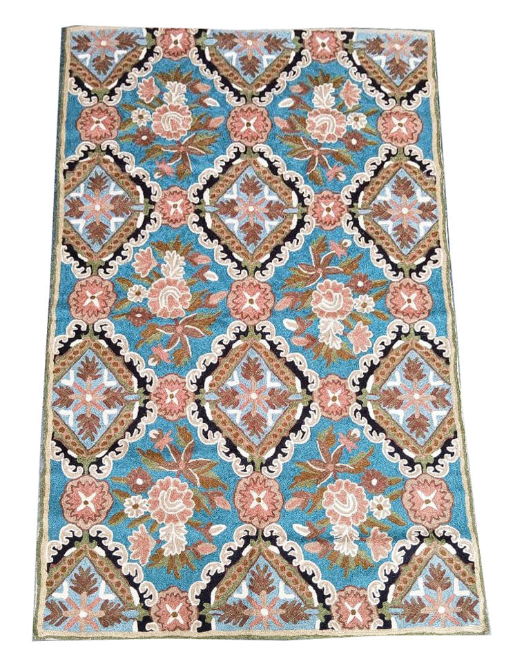 3x5 feet (90x150 cm) Chain Stitch / Needle Point Embroidery Rug