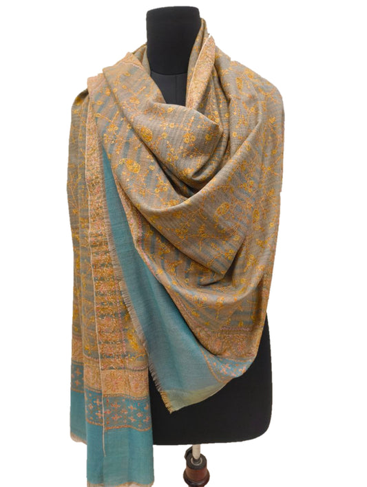 Pure Pashmina Embroidered  Shawl.