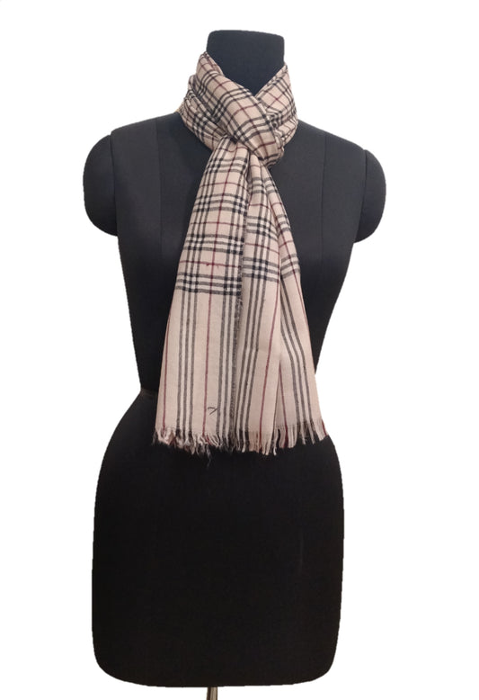 Pure Handmade Pashmina Check Stripe Muffler