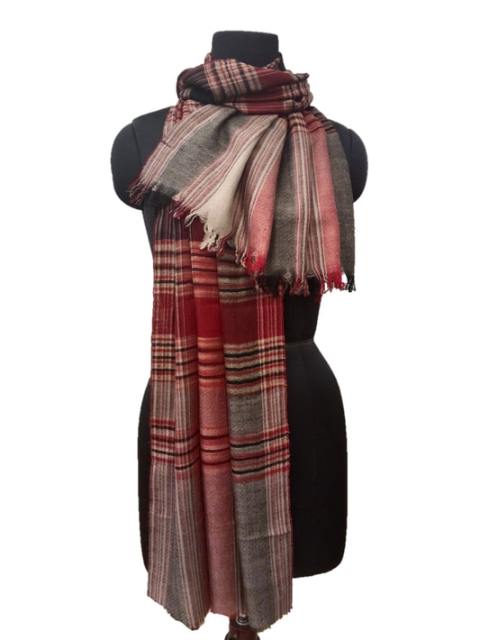 Pashmina Pure check Stripe Stole.