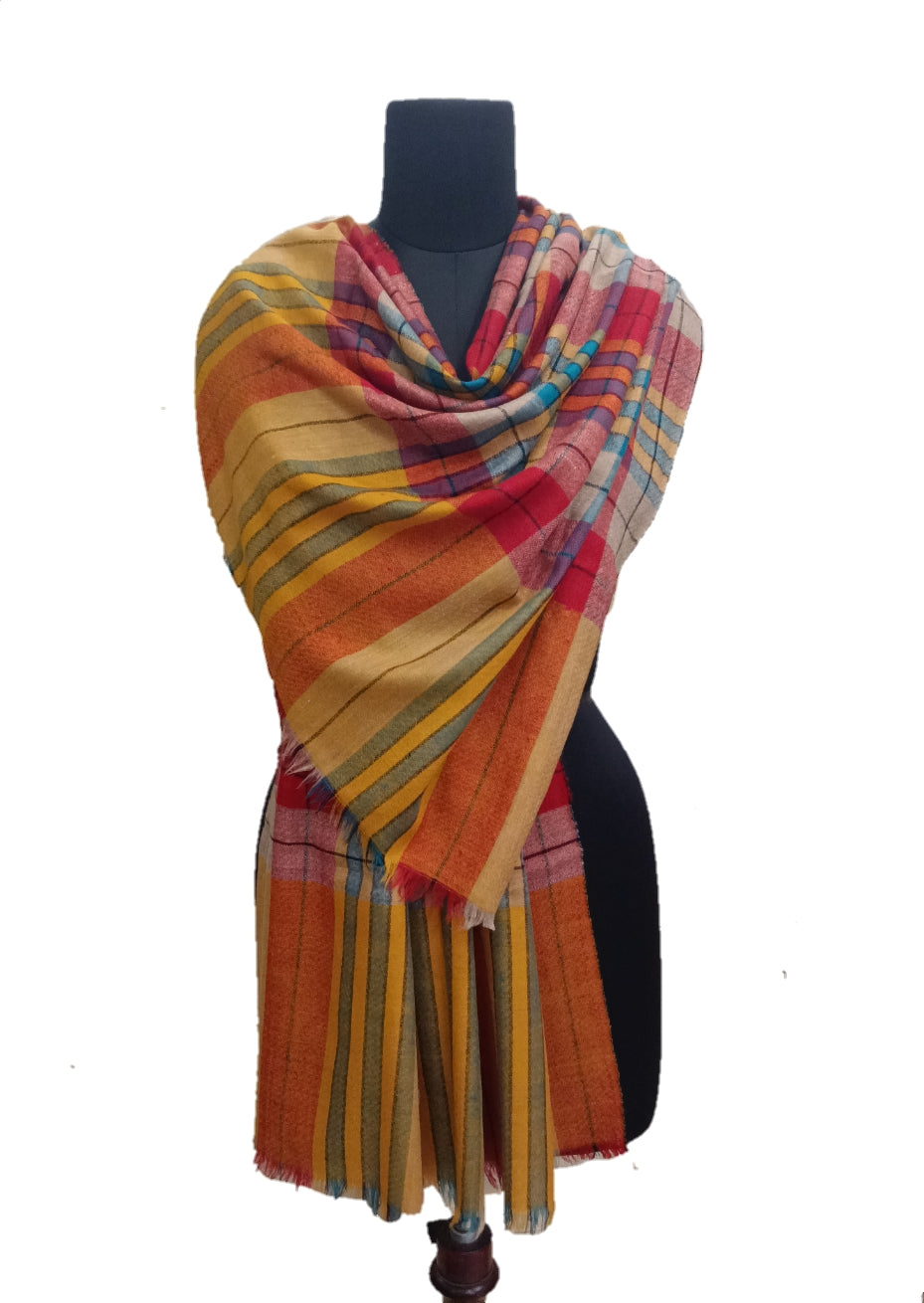 Pashmina Pure check Stripe Stole.