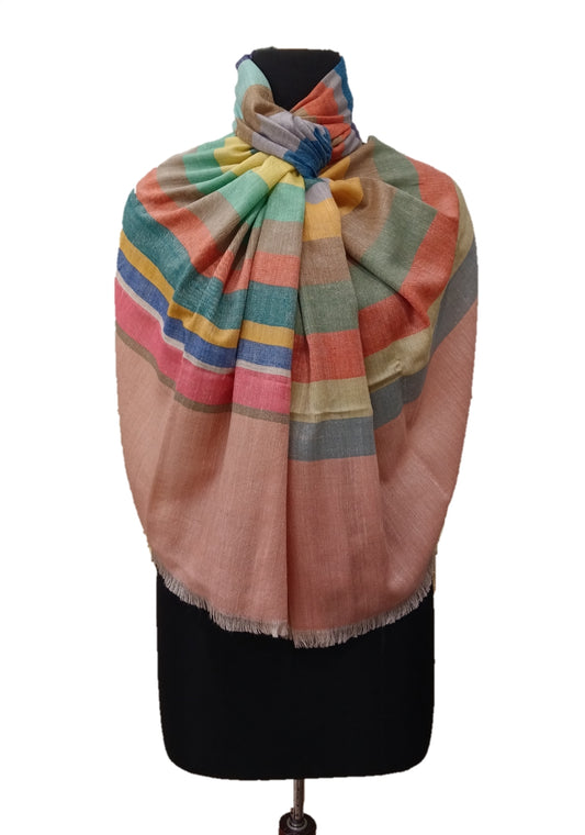Pashmina Pure Check stripe stole.